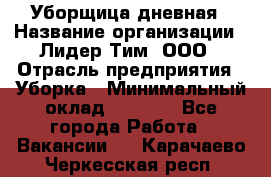 Уборщица дневная › Название организации ­ Лидер Тим, ООО › Отрасль предприятия ­ Уборка › Минимальный оклад ­ 9 000 - Все города Работа » Вакансии   . Карачаево-Черкесская респ.